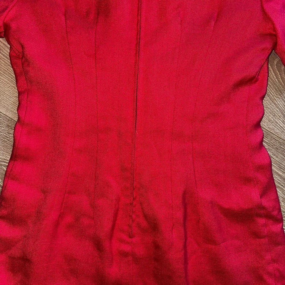 VTG 80s 90s Magenta Pink Dress Suit Button Front Petite Sz 6 NWT 💕 - Picture 12 of 14